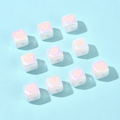 10Pcs Opaque Acrylic Enamel Beads ACRC-FS0001-02G-1
