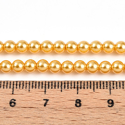 Baking Paint Pearlized Glass Pearl Bead Strands HY-N002-4mm-A08-1