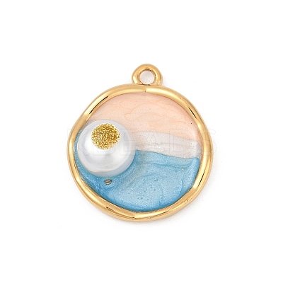 304 Stainless Steel Enamel Pendants STAS-C121-07B-G-1