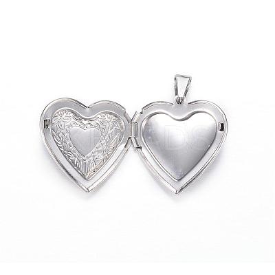 Tarnish Resistant 316 Stainless Steel Locket Pendants STAS-N0016-03P-1