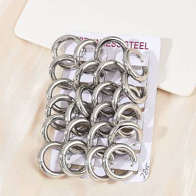 202 Stainless Steel Polishing Hoop Earrings EJEW-M106-02P-06-1