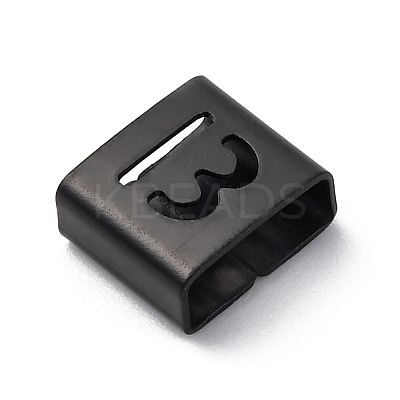 Ion Plating(IP) 304 Stainless Steel Square Slide Charms STAS-L132-12B-B-1