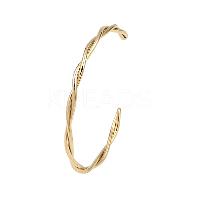 304 Stainless Steel Cuff Bangles for Women BJEW-L717-01G-1