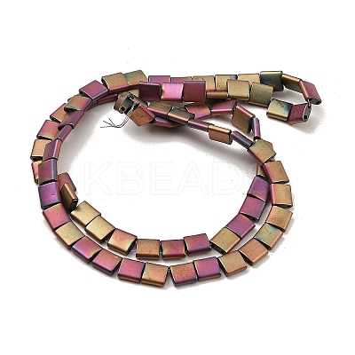 Electroplated Frosted Non-magnetic Synthetic Hematite Beads Strands G-G089-B01-07-1