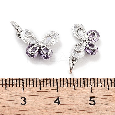 Brass Micro Pave Cubic Zirconia Pendants KK-P271-03P-B-1