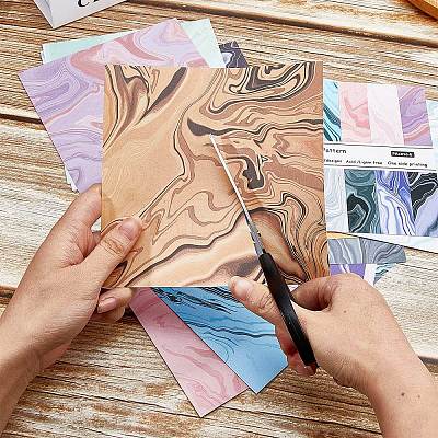 24 Sheet 12 Style Square with Marble Pattern Scrapbook Paper Pad SCRA-GF0001-05-1