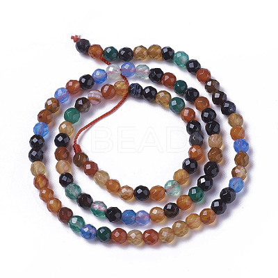 Natural Dyed & Heated Multi-Color Agate Beads Strands G-F596-36-2mm-1