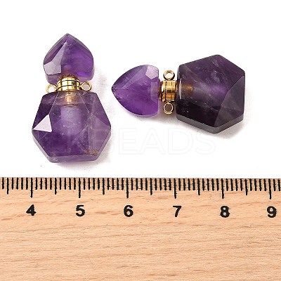 Natural Amethyst Perfume Bottle Pendants G-L623-12G-03-1