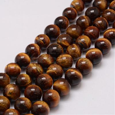 Natural & Dyed Tiger Eye Bead Strands G-P230-10-16mm-1