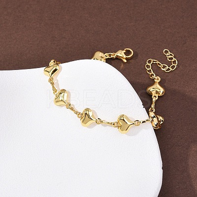 Brass Link Chain Bracelets for Women BJEW-C140-05G-1