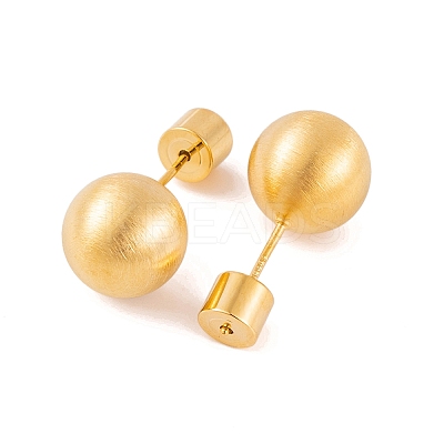 Round Ball Drawbench Brass Ear False Plugs for Women EJEW-G391-24D-G-1