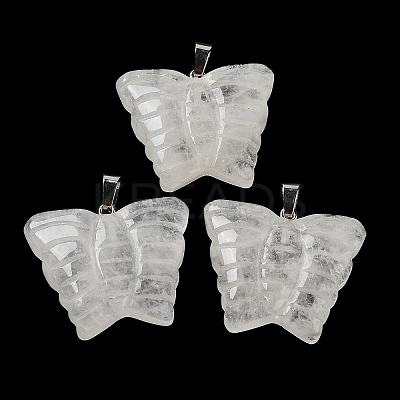 Natural Quartz Crystal Carved Pendants G-B067-01E-1