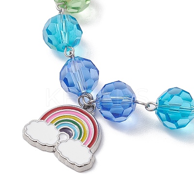 Alloy Enamel Rainbow Charm Bracelets BJEW-JB10231-1