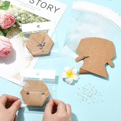 40Pcs Paper Jewelry Display Cards CDIS-FS0001-32C-1