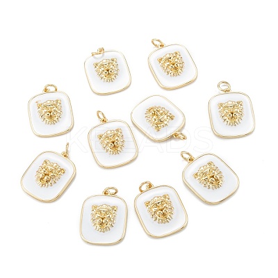 Real 18K Gold Plated Brass Enamel Pendants KK-A155-16G-1