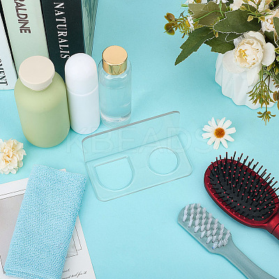 2-Slot Rectangle Acrylic Wall Mounted Comb Organizer Holder for Bathroom ODIS-WH0043-218A-1