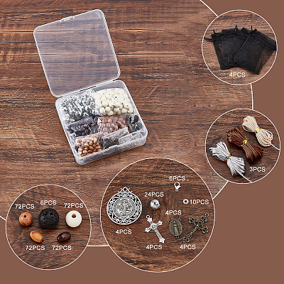 DIY Rosary Necklace Making Kit DIY-PH0009-63-1
