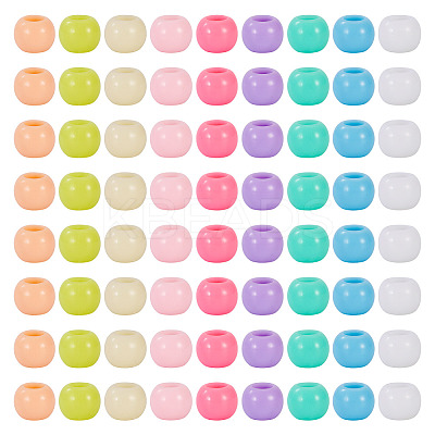 200Pcs Opaque Acrylic European Beads SACR-TA0001-58-1