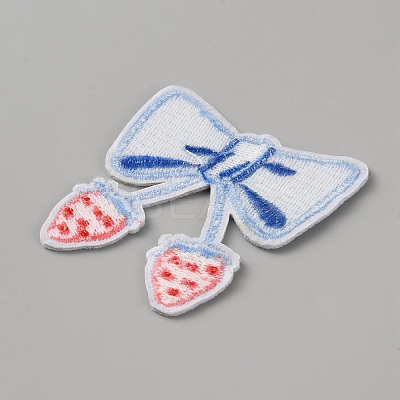 Bowknot Self Adhesive Computerized Embroidery Cloth Iron on/Sew on Patches DIY-WH0723-040C-1