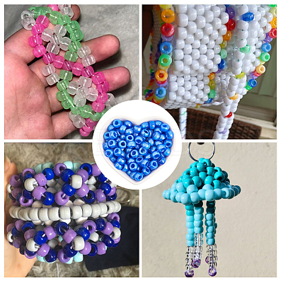 800Pcs Plastic Pearlized Beads KY-SP0001-53F-1
