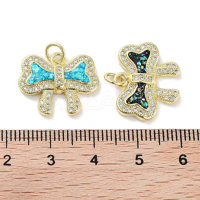 Brass Micro Pave Clear Cubic Zirconia Pendants KK-L213-009G-1