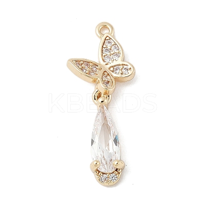 Brass Micro Pave Cubic Zirconia Pendants KK-M326-04G-1