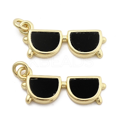 Brass Enamel Pendants KK-U060-27G-1