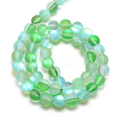Synthetic Moonstone Beads Strands G-F142-6mm-05-1