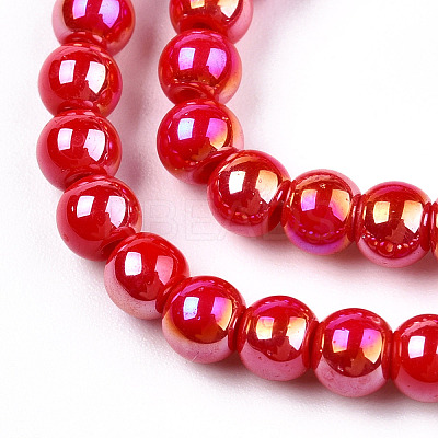 Electroplate Opaque Glass Beads Strands GLAA-T032-P4mm-AB04-1