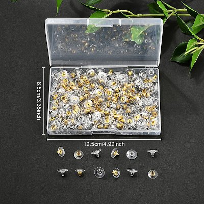 150Pairs 2 Colors Brass Bullet Clutch Bullet Clutch Earring Backs with Pad KK-YW0002-78-1