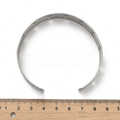 Religion Theme 304 Stainless Steel Cuff Bangles for Women BJEW-Q011-01P-1
