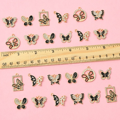 28Pcs 7 Styles Alloy Enamel Pendants FIND-FS0003-21-1
