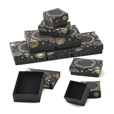 10Pcs 5 Styles Sun Moon Star Printed Cardboard Gift Boxes CBOX-FS0001-09-1