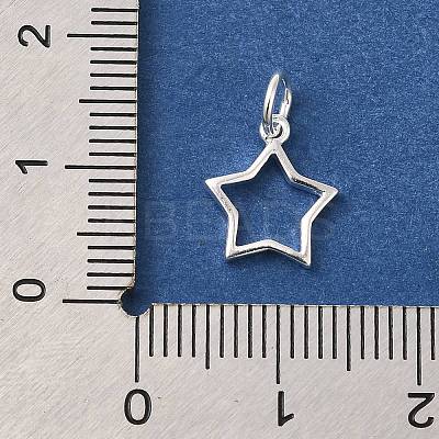 925 Sterling Silver Star Outline Charms STER-G043-02A-S-1