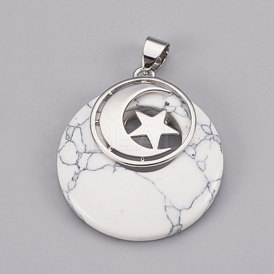 Synthetic Howlite Pendants KK-F751-F19-1-1