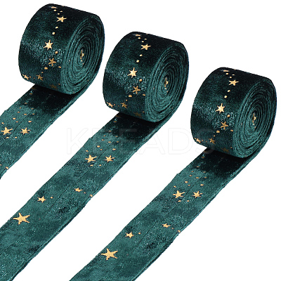 3M Double Sided Star Gold Stamping Flannelette Ribbons for Sewing Craft SRIB-GF0001-55B-1
