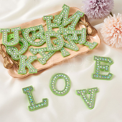Alphabet Resin Rhinestone Patches DIY-TAC0005-45G-1