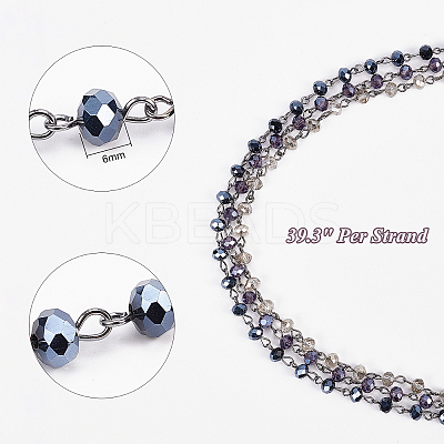 Handmade Glass Beaded Chains for Necklaces Bracelets Making AJEW-OC0001-78-1