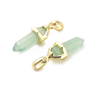 Natural Green Aventurine Double Terminal Pointed Pendant G-H097-01G-04-1