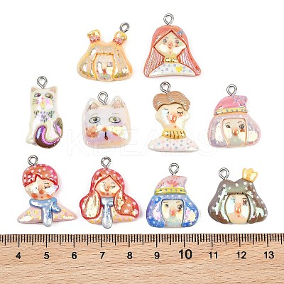 Opaque Resin Pendants RE-CBA5D24-06-1