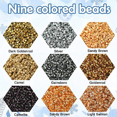 10080Pcs 9 Colors Baking Paint Glass Seed Beads SEED-YW0002-48-1