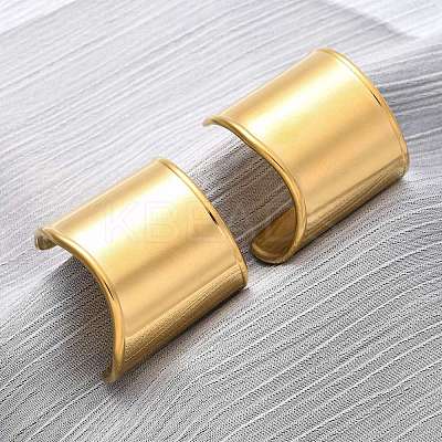C-Shaped 304 Stainless Steel Stud Earrings for Women EJEW-A131-01A-G-1