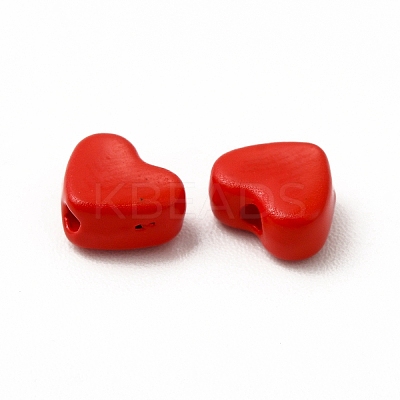 Heart Spray Painted Alloy Beads FIND-G053-01I-1