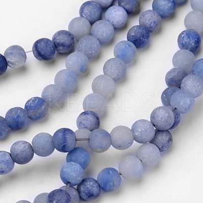 Dyed & Heated Natural Blue Aventurine Beads Strands G-D809-09-6mm-1