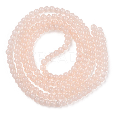 Baking Paint Imitation Jade Glass Round Bead Strands DGLA-Q021-4mm-42-1