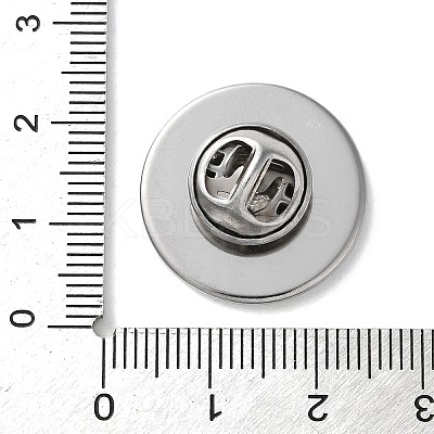 304 Stainless Steel Flat Round Brooch Brooch Base Settings STAS-S172-10B-P-1