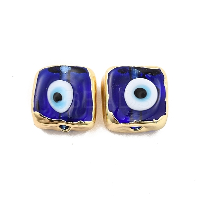 Brass Enamel Beads KK-F842-02F-1