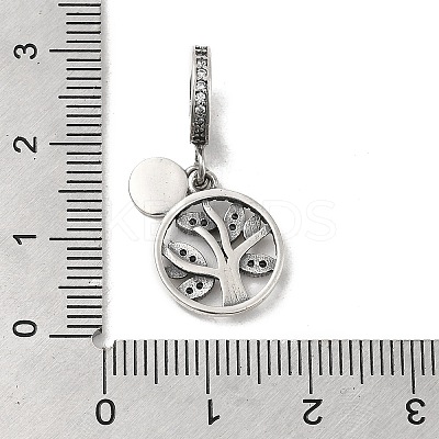 Thailand 925 Sterling Silver Micro Pave Clear Cubic Zirconia European Dangle Charms STER-NH0001-08AS-1