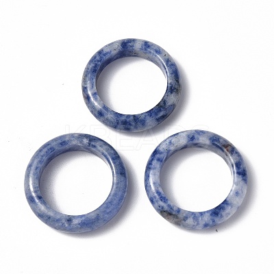 Natural Blue Spot Jasper  Plain Band Ring RJEW-P044-01B-02-1