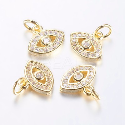 Long-Lasting Plated Brass Micro Pave Cubic Zirconia Charms ZIRC-F069-34G-1